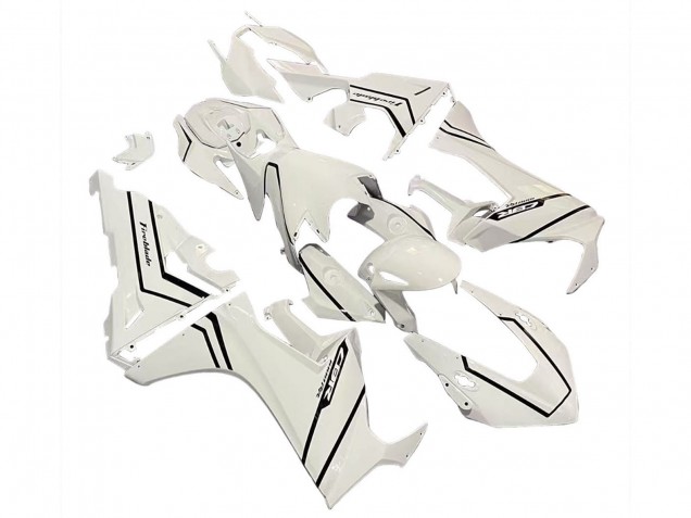 Billige Honda CBR1000RR Motorrad Verkleidung 2017-2024 - Weiss mit Schwarz Streifen Fireblade