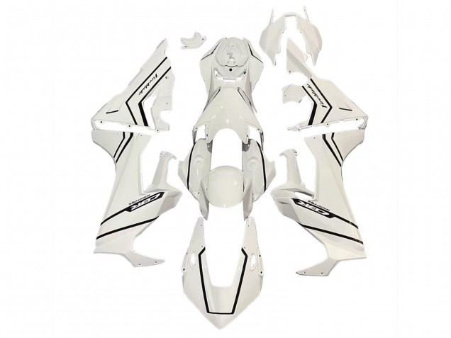 Billige Honda CBR1000RR Motorrad Verkleidung 2017-2024 - Weiss mit Schwarz Streifen Fireblade