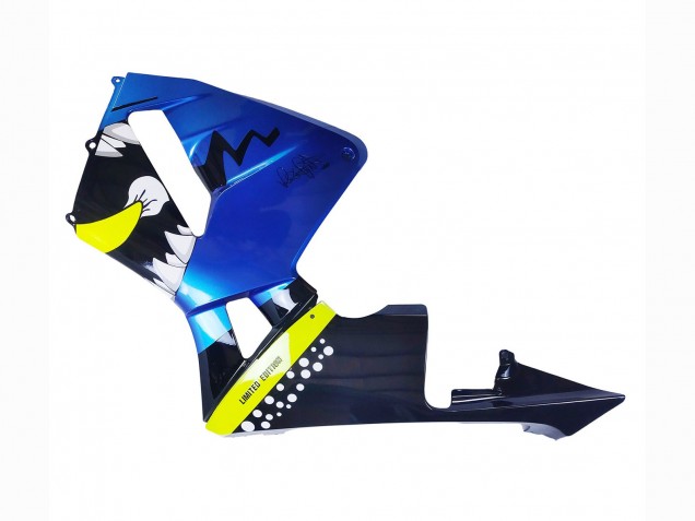 Billige Honda CBR600RR Motorrad Verkleidung 2003-2004 - Blau Neon Gelb Glanzendes Schwarz Hai