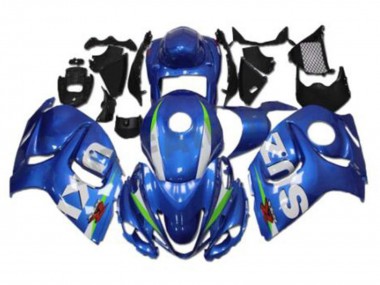 Billige Suzuki GSXR 1300 Hayabusa Motorrad Verkleidung 2008-2020 - Blau Weiss Grun