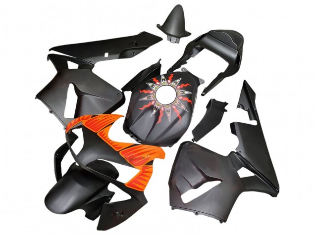 Billige Honda CBR600RR Motorrad Verkleidung 2003-2004 - Matt Schwarz Orange
