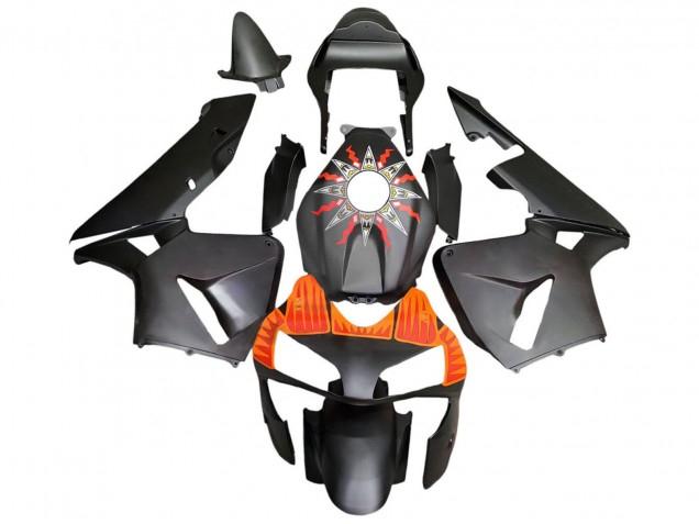 Billige Honda CBR600RR Motorrad Verkleidung 2003-2004 - Matt Schwarz Orange