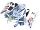 Billige Honda CBR600RR Motorrad Verkleidung 2003-2004 - Weiss Blau Rot Nastro Azzurro 46