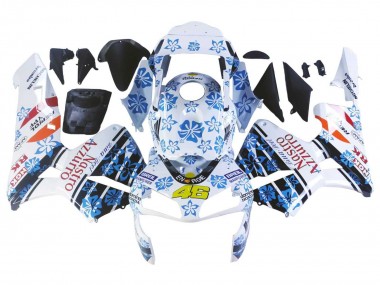 Billige Honda CBR600RR Motorrad Verkleidung 2003-2004 - Weiss Blau Rot Nastro Azzurro 46