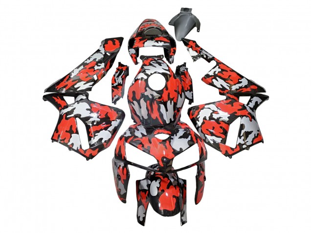 Billige Honda CBR600RR Motorrad Verkleidung 2005-2006 - Schwarz mit Rotgrauer Tarnung