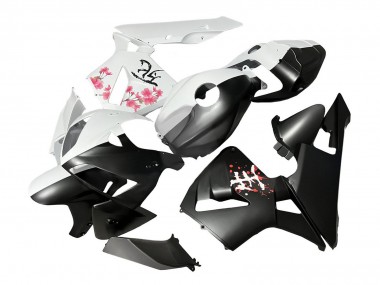 Billige Honda CBR600RR Motorrad Verkleidung 2005-2006 - Schwarz Weiss mit Kirschblute