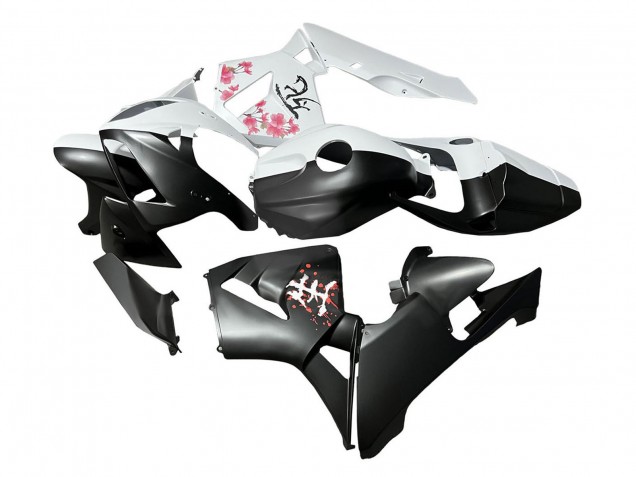 Billige Honda CBR600RR Motorrad Verkleidung 2005-2006 - Schwarz Weiss mit Kirschblute