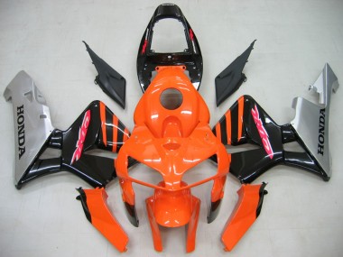 Billige Honda CBR600RR Motorrad Verkleidung 2005-2006 - Orange Schwarz Silber