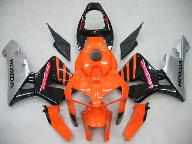 Billige Honda CBR600RR Motorrad Verkleidung 2005-2006 - Orange Schwarz Silber