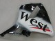 Billige Honda CBR600RR Motorrad Verkleidung 2005-2006 - Glanzendes Schwarz Weiss West