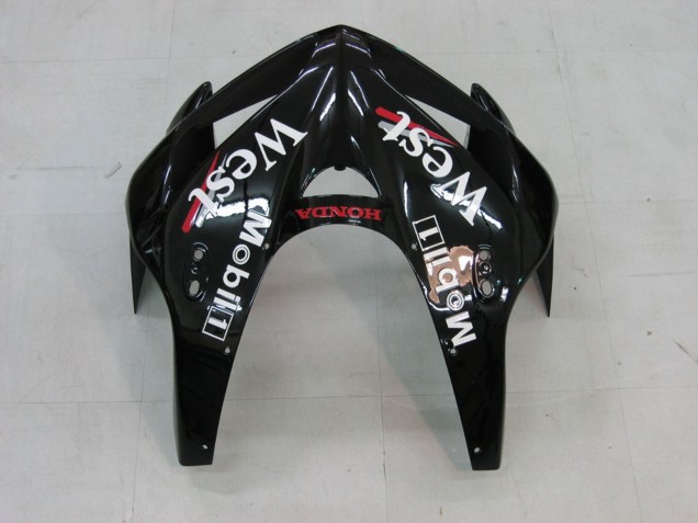 Billige Honda CBR600RR Motorrad Verkleidung 2005-2006 - Glanzendes Schwarz Weiss West