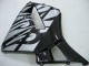 Billige Honda CBR600RR Motorrad Verkleidung 2005-2006 - Glanzendes Schwarz Grau Flamme