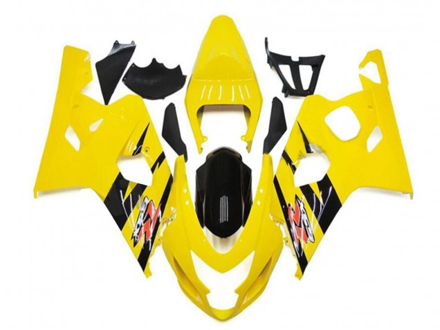 Billige Suzuki GSXR 600/750 Motorrad Verkleidung 2004-2005 - Gelb Glanzendes Schwarz
