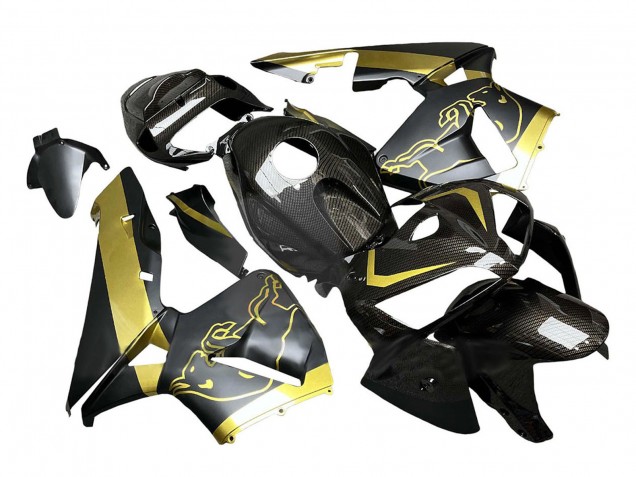 Billige Honda CBR600RR Motorrad Verkleidung 2005-2006 - Schwarzes Gold Carbonfaser