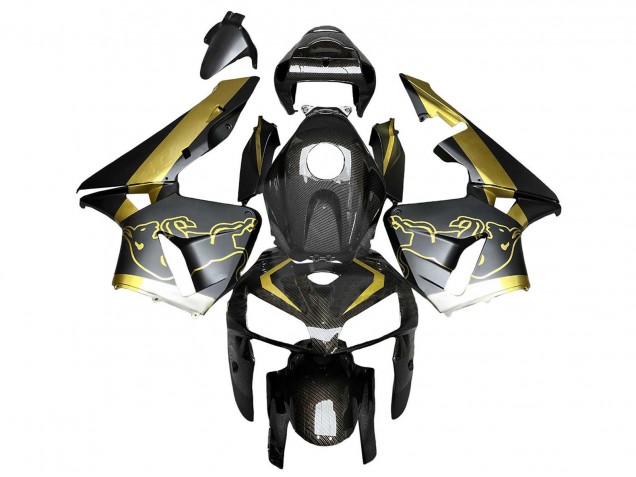 Billige Honda CBR600RR Motorrad Verkleidung 2005-2006 - Schwarzes Gold Carbonfaser