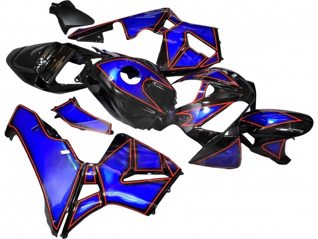 Billige Honda CBR600RR Motorrad Verkleidung 2005-2006 - Blau Schwarz mit Rot Linie