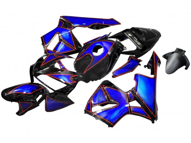 Billige Honda CBR600RR Motorrad Verkleidung 2005-2006 - Blau Schwarz mit Rot Linie
