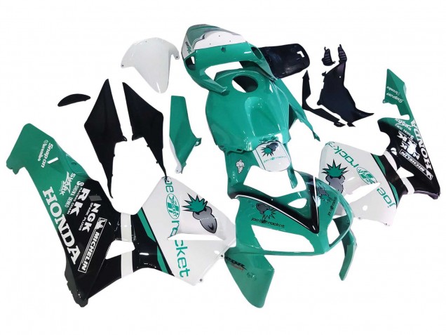 Billige Honda CBR600RR Motorrad Verkleidung 2005-2006 - Hellgrun Weiss Glanzendes Schwarz Joe Rocket