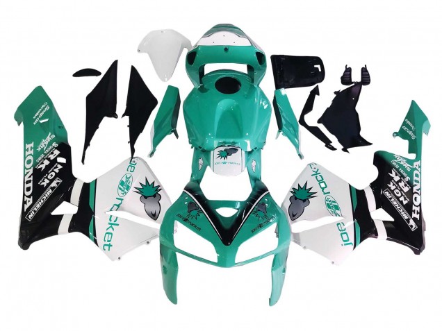 Billige Honda CBR600RR Motorrad Verkleidung 2005-2006 - Hellgrun Weiss Glanzendes Schwarz Joe Rocket
