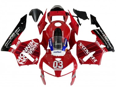 Billige Honda CBR600RR Motorrad Verkleidung 2005-2006 - Rot Schwarz Valsir 03