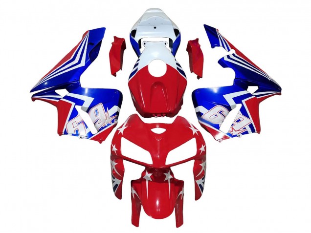 Billige Honda CBR600RR Motorrad Verkleidung 2005-2006 - Rot Weiss Blau 69