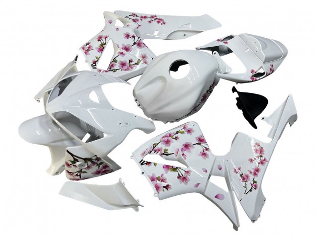 Billige Honda CBR600RR Motorrad Verkleidung 2005-2006 - Weiss mit Cherry Blossom