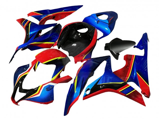 Billige Honda CBR600RR Motorrad Verkleidung 2007-2008 - Blau Rot Gelb Glanzendes Schwarz