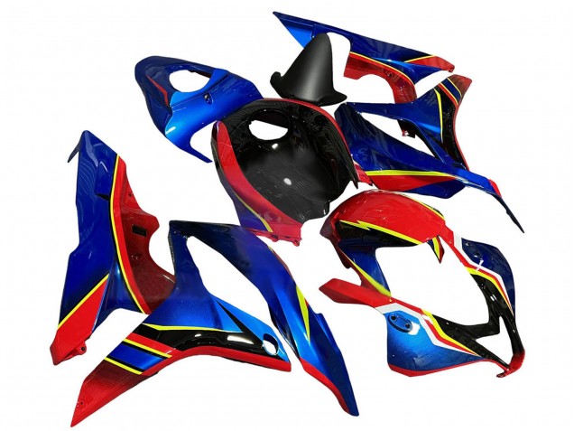 Billige Honda CBR600RR Motorrad Verkleidung 2007-2008 - Blau Rot Gelb Glanzendes Schwarz