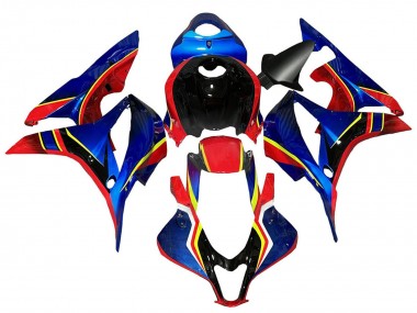 Billige Honda CBR600RR Motorrad Verkleidung 2007-2008 - Blau Rot Gelb Glanzendes Schwarz