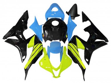 Billige Honda CBR600RR Motorrad Verkleidung 2007-2008 - Blau Gelb Glanzendes Schwarz
