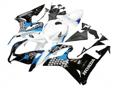 Billige Honda CBR600RR Motorrad Verkleidung 2007-2008 - Weiss Hellblau Glanzendes Schwarz