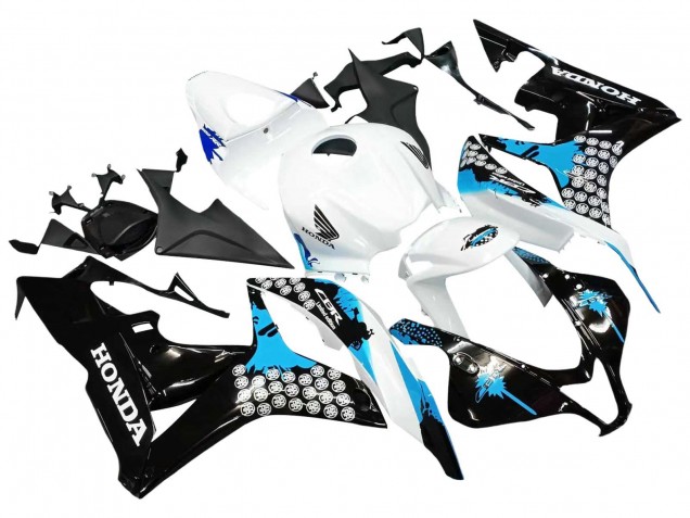 Billige Honda CBR600RR Motorrad Verkleidung 2007-2008 - Weiss Hellblau Glanzendes Schwarz