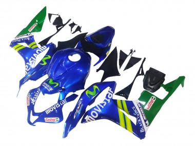Billige Honda CBR600RR Motorrad Verkleidung 2007-2008 - Blau Grun MoviStar Castrol