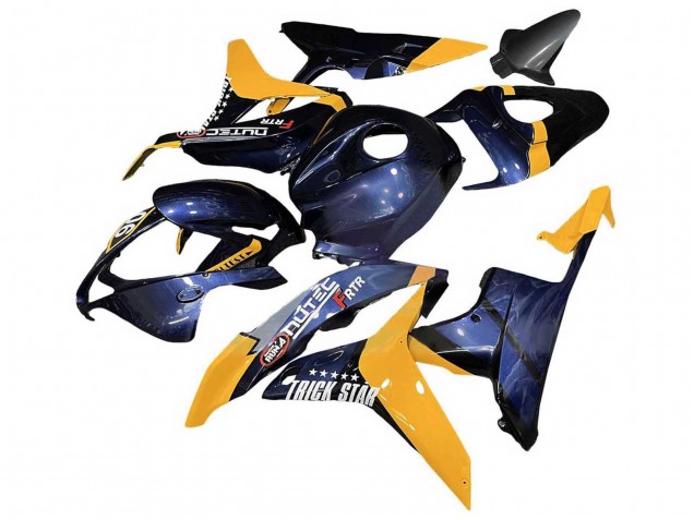 Billige Honda CBR600RR Motorrad Verkleidung 2007-2008 - Orange Dunkel Blau Trick Star 06
