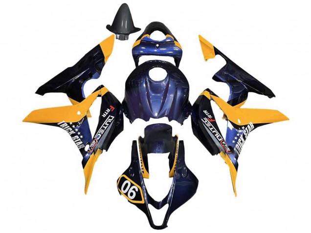 Billige Honda CBR600RR Motorrad Verkleidung 2007-2008 - Orange Dunkel Blau Trick Star 06