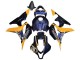 Billige Honda CBR600RR Motorrad Verkleidung 2007-2008 - Orange Dunkel Blau Trick Star 06