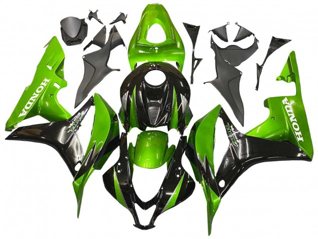 Billige Honda CBR600RR Motorrad Verkleidung Kit 2007-2008 - Grun Glanzendes Schwarz