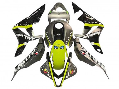 Billige Honda CBR600RR Motorrad Verkleidung 2007-2008 - Grau Fluoreszierendes Gelb Hai