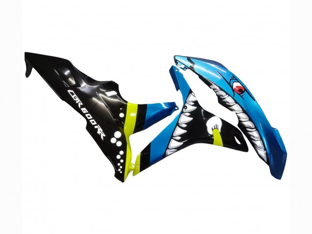 Billige Honda CBR600RR Motorrad Verkleidung 2007-2008 - Grun Gelb Glanzendes Schwarz Hai 46