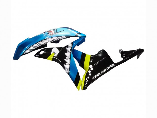 Billige Honda CBR600RR Motorrad Verkleidung 2007-2008 - Grun Gelb Glanzendes Schwarz Hai 46