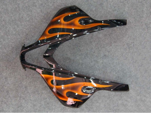 Billige Honda CBR600RR Motorrad Verkleidung 2007-2008 - Glanzendes Schwarz Orange Flamme