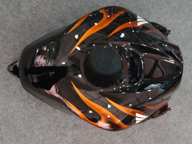 Billige Honda CBR600RR Motorrad Verkleidung 2007-2008 - Glanzendes Schwarz Orange Flamme