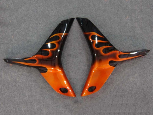Billige Honda CBR600RR Motorrad Verkleidung 2007-2008 - Glanzendes Schwarz Orange Flamme