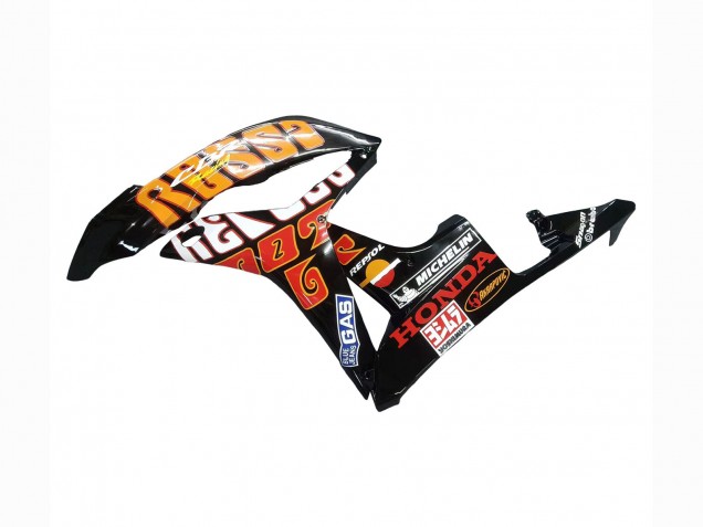 Billige Honda CBR600RR Motorrad Verkleidung 2007-2008 - Gelb Orange Glanzendes Schwarz Rossi Repsol