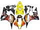Billige Honda CBR600RR Motorrad Verkleidung 2007-2008 - Gelb Orange Glanzendes Schwarz Rossi Repsol