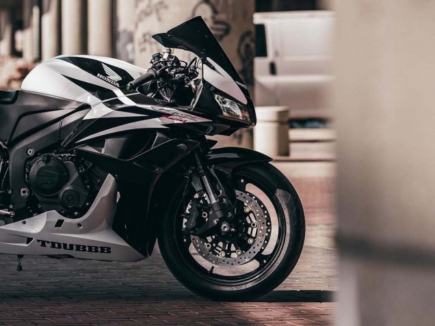 Billige Honda CBR600RR Motorrad Verkleidung 2007-2008 - Weiss Schwarz Rennen