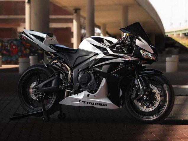 Billige Honda CBR600RR Motorrad Verkleidung 2007-2008 - Weiss Schwarz Rennen
