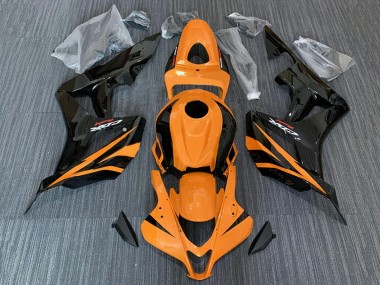 Billige Honda CBR600RR Motorrad Verkleidung 2007-2008 - Orange Glanzendes Schwarz Rennen