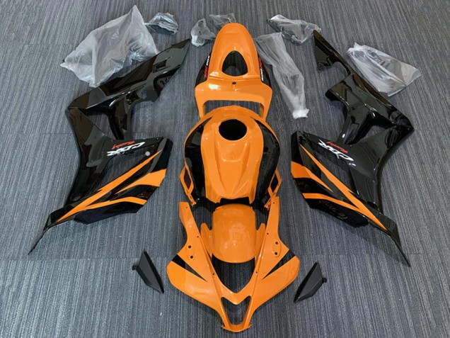 Billige Honda CBR600RR Motorrad Verkleidung 2007-2008 - Orange Glanzendes Schwarz Rennen