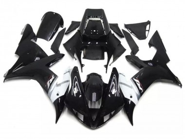 Billige Yamaha YZF R1 Motorrad Verkleidung 2002-2003 - Glanzendes Schwarz Weiss Silber